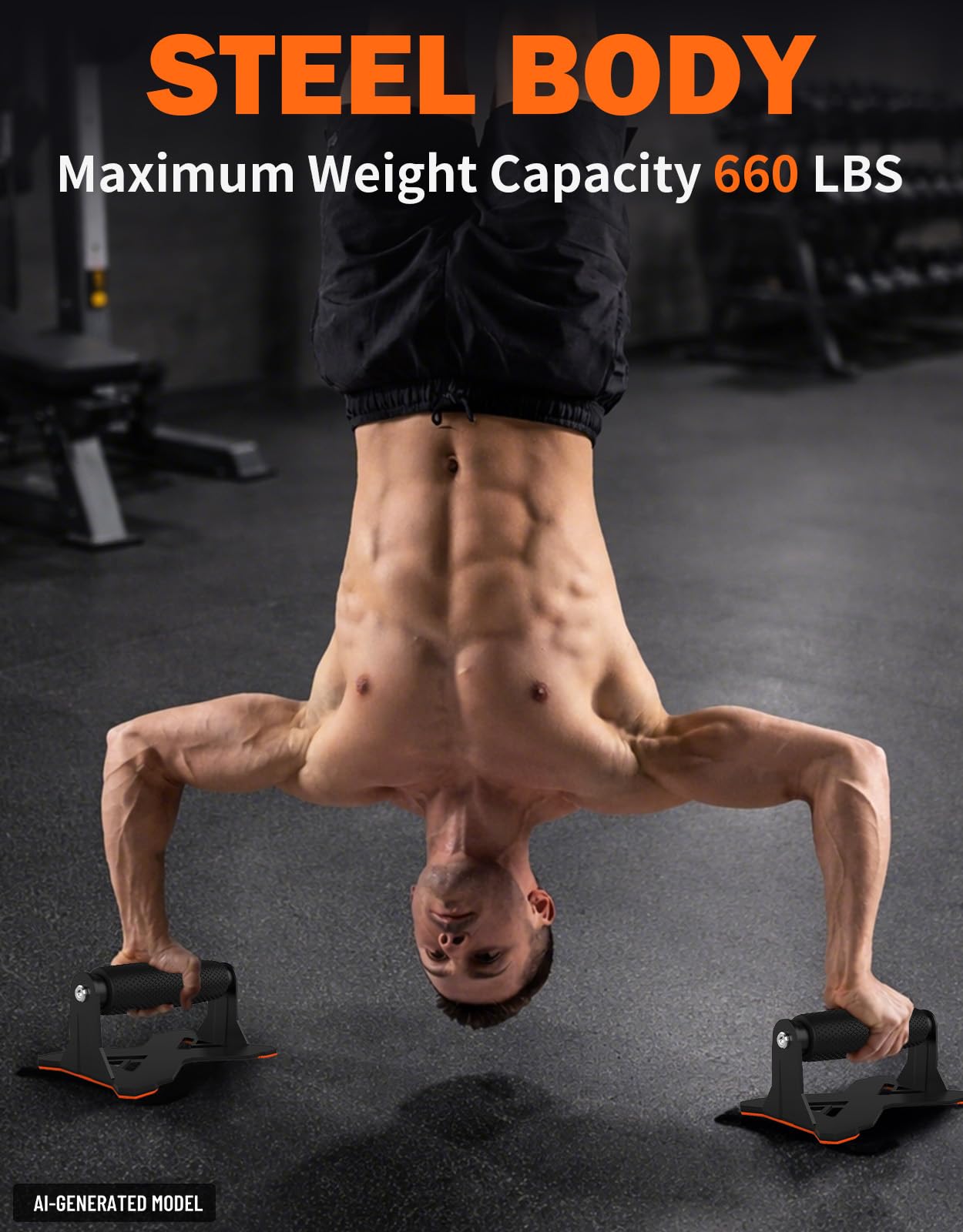 Fitarc Push Up Bars, Heavy Duty Steel Push Up Handles with Non-Slip Base