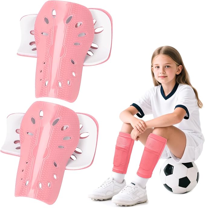 2 Pairs Shin Guards Soccer for Kids,Shin Pads Extra Lightweight Breathable Slide in Shin Guard for Football Training Match Outdoor Activities Protective Slip-in Shin Guards for Boys Girls