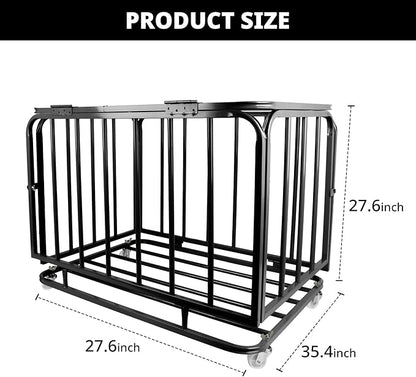 Sports Equipment Organizer Foldable Mental Sports Ball Storage Cart with Lid and Wheels Rolling Ball Cart for Gym, School, Indoor and Outdoor