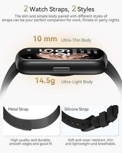 Activity & Fitness Tracker, 24/7 Heart Rate Monitor Smart Watches for Women/Men, Fitness Watches for Women/Men with Step Tracker and Sleep Tracker, IP68 Waterproof Watch for Android Phones/iPhones