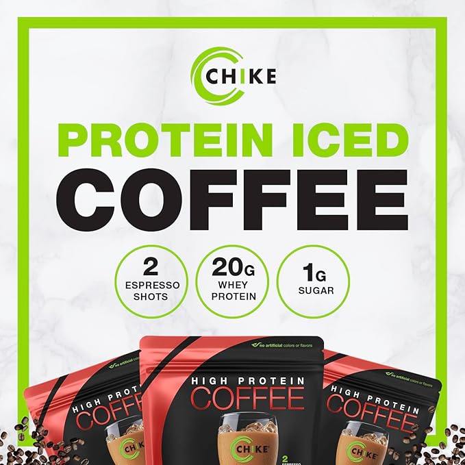 Chike Chocolate Peanut Butter High Protein Iced Coffee, 20 G Protein, 2 Shots Espresso, 1 G Sugar, Keto Friendly and Gluten Free, 14 Servings (16.3 Ounce)
