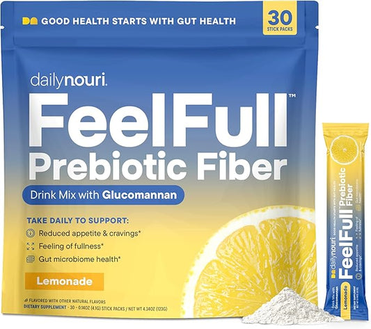 Daily Nouri FeelFull Prebiotic Fiber Drink Mix | Supports Natural Fullness, Appetite & Cravings