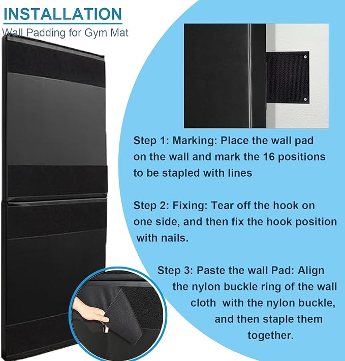 Basketball Wall Panels, 2" Thick Wall Pads for Gym, Gym Wall Padding with Waterproof Leather, Anti Collision Padded Foam Mat Protection for Kids Basketball Hoops