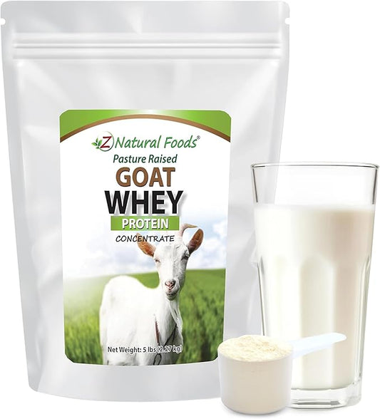 Z Natural Foods Goat Whey Protein Powder Concentrate - Undenatured, Unflavored, Pasture Raised Whey