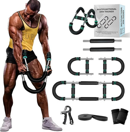 Twister Arm Trainer, 30-110lb Adjustable Chest Workout Equipment, Multi-Muscle Group Training, Portable Power Twister Bar, Detachable Design, Unisex and Suitable for Home and Gym Use