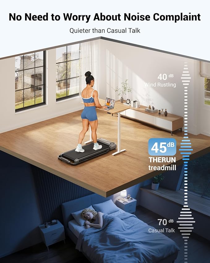 THERUN Walking Pad, 2 in 1 Foldable Treadmills for Home, 2.5HP Under Desk with Handle Bar, 16" Widened Running Belt, with Remote Control