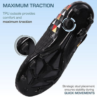 Soccer Cleats for Kids & Youth | Lightweight Football Shoes for Firm Ground | Durable Girls & Boys Soccer Cleats with Non-Slip Sole | Comfortable Soccer Boots | Unisex Size 11-6