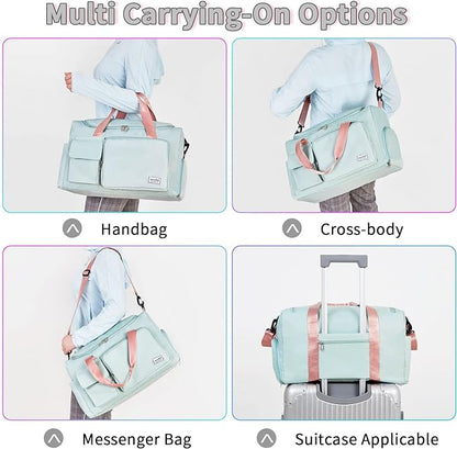 FIORETTO Women's Gym Duffle Bag with Shoes Compartment, 37L Capacity, Ideal for Travel, Gym, Sports, Duffel, Weekender