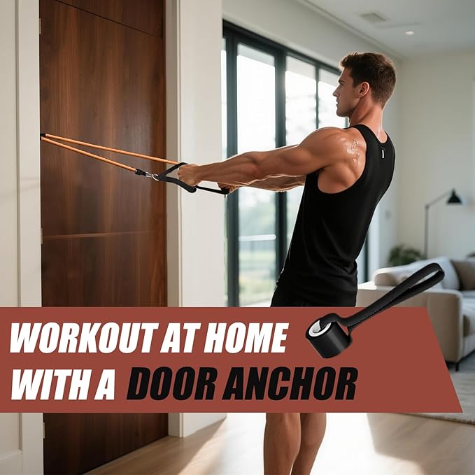 WHATAFIT Resistance Bands, Exercise Bands，Resistance Bands for Working Out, Work Out Bands with Handles for Men and Women Fitness, Strength Training Home Gym Equipment