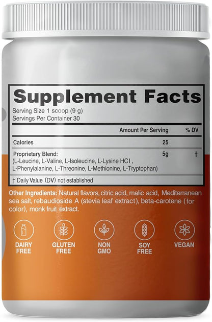 ??Advanced Amino Powder, Amino Acid Supplement, Build Muscle, Post Workout Recovery, Energy,Non-GMO, Gluten Free, Dairy Free, Vegan (30 Servings) (9.52oz, Citrus Zest)