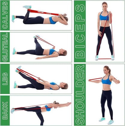 Resistance Bands, Pull Up Bands, Workout Bands for Exercise, Thick Heavy Resistance Band Set with Door Anchor, Elastic Bands for Body Stretching, Crossfit Training at Home/Gym Men & Women Women