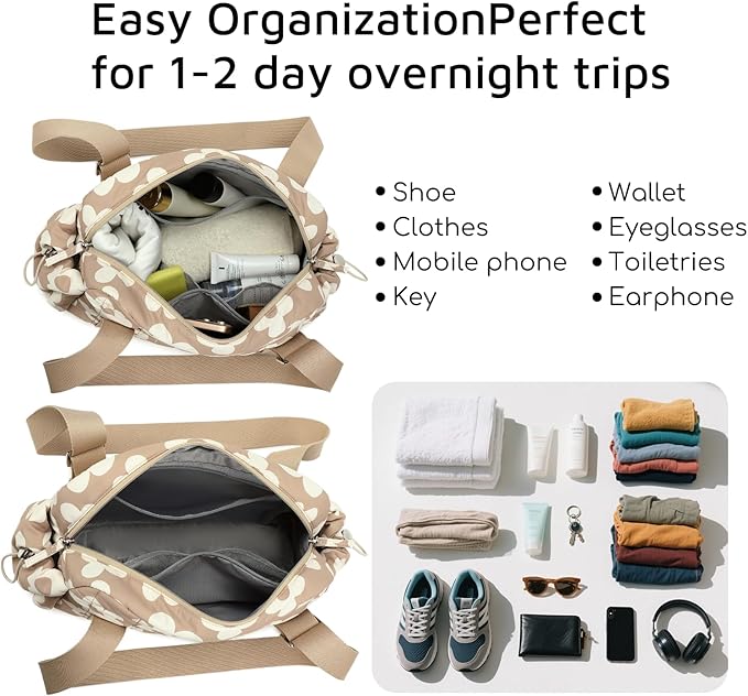 CAMTOP Mini Gym Bag for Women, Small Gym Tote Bag Puffy Quilted Sports Duffel Bag with Wet Compartment and Coin Purse Duffel Bags Dance Yoga Workout Bag