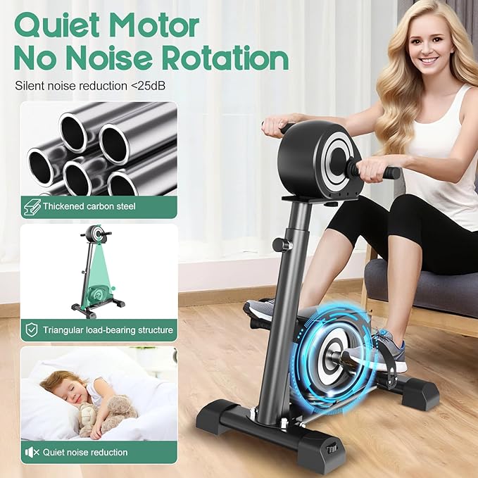 Motorized Rehabilitation Pedal Trainer ??Dual-Motor Electric Leg & Arm Exerciser with Active/Passive Modes, Low-Impact Quiet Rehab Equipment with LCD Display for Seniors & Physical Therapy