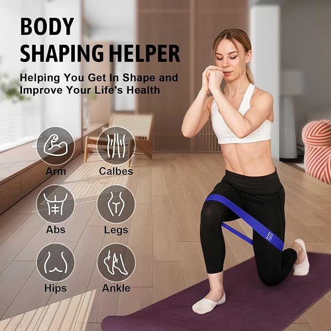 Resistance Bands for Working Out, Exercise Bands Resistance Bands Set with 5 Resistance Levels, Multi-Colored Workout Bands for Indoor & Outdoor Fitness, Leg Strength Training, Yoga