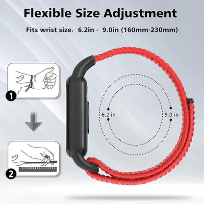 YCHDDER Solo Loop Nylon Bands Compatible with Amazfit Band 7 Straps,Soft Breathable Comfortable Adjustable Colorful Sports Replacement Wristband for Amazfit Band 7 for Men Women