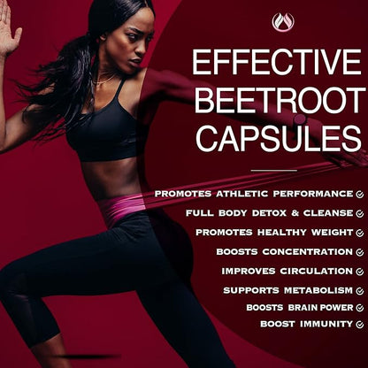 THE ENCLARE NUTRITION Beet Root Powder Capsules, Beetroot 1300mg. Nitric Oxide Supplements for Men, Supports Gut Health for Women, Energy, Brain, Athletic Performance, Heart Health Non GMO 180ct (3)