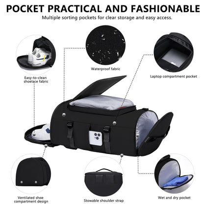 MIYCOO Gym Bag with Shoes Compartment, Duffle Bag, Backpack with Wet Pocket