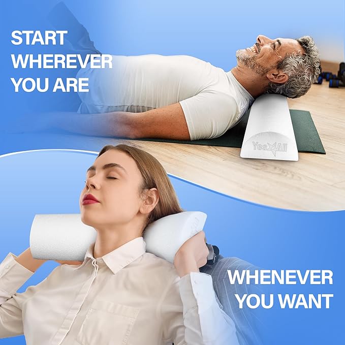 Yes4All Medium Firm Half Foam Rollers for Post-Workout Relaxation, 12/18/24/36 inch PE Foam Roll for Back Massage & Yoga Exercise