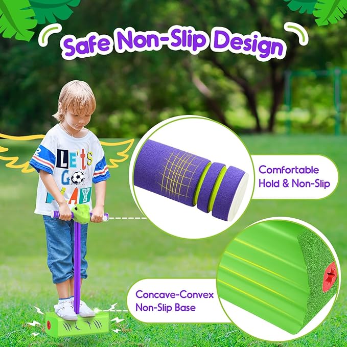 CUUGO LET'S GO! CG Jumping Promotes Growing Taller- Pogo Stick Foam Pogo Jumper for Kids, Toys for 3-12 Year Old Boys Girls Outdoor Toys Indoor Toys Fun Gifts Christmas Stocking Stuffers Gifts
