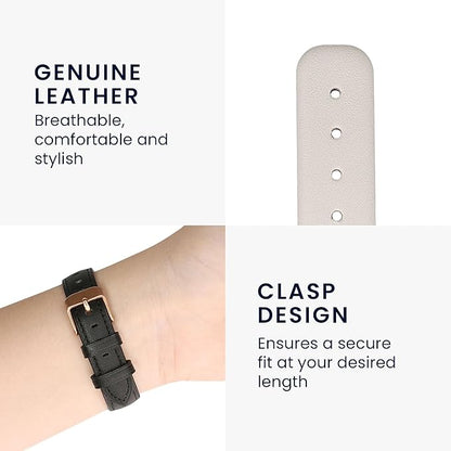 kwmobile Real Leather Watch Strap Compatible with Garmin Lily Sport - Fitness Tracker Replacement Sports Wristband with Clasp