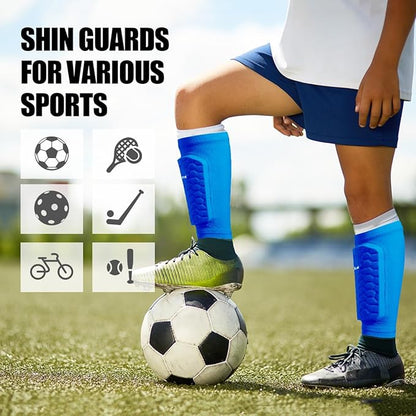 Soccer Shin Guards for Kids Youth Adults, Shin Guard Soccer Sleeves for 2-18 Years Old Boys Girls Men, Calf Compression Sleeve with Honeycomb Pads, Espinilleras de Futbol para Hombres
