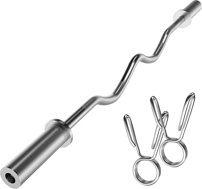 4ft Olympic Barbell - 2 Inch Weight Lifting Bars for Strength Training, Deadlift, Bench Press, Squat, Bicep Curls, Overhead Press - 500lbs Capacity w/Spring Collars