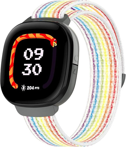 Compatible with Fitbit Ace LTE, Quick Release Nylon HOOK LOOP Sport Strap Accessory Fit for Fitbit Ace LTE Band, Rainbow