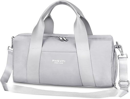 Compact Sports Gym Bag for Women and Men, Cute Mini Duffle Bag with Wet Pocket & Shoes Compartment