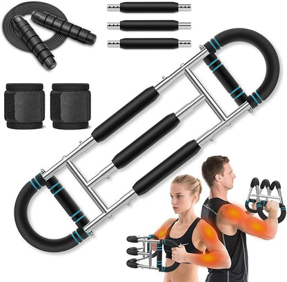 MoKo Twister Arm Trainer, Arm Exerciser Adjustable Resistance Levels from 60-170 lbs, Chest Workout Equipment for Enhancing Upper Body Muscle, Arm Strength Trainer with Jump Rope & Wrist Guards