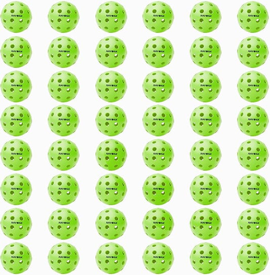 Navona 48 Pack Premium 40-Holes Outdoor Pickleball Balls, Meet USAPA Official Requirement, Perfectly Balanced, High Bounce True Flight, Durable Outdoor Pickleball Set