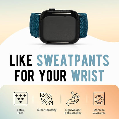 Braxley Bands - Organic Cotton Watch Bands For Women and Men, Compatible With All Apple Watch Sizes and Series - Washable, Sweat-Absorbent, Breathable Fit, Elastic Smart Watch Bands