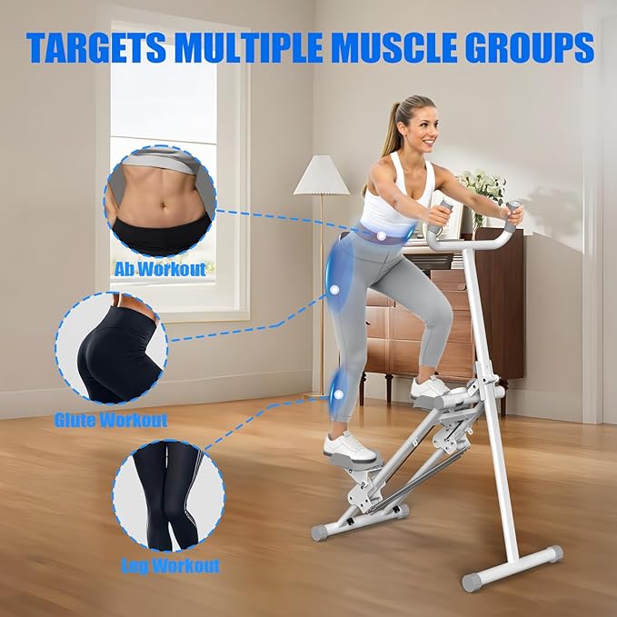 Steppers for Exercise at Home Stair Stepper with Handlebar and Resistance Foldable Stepper Climber Exercise Machine Cardio Exercis