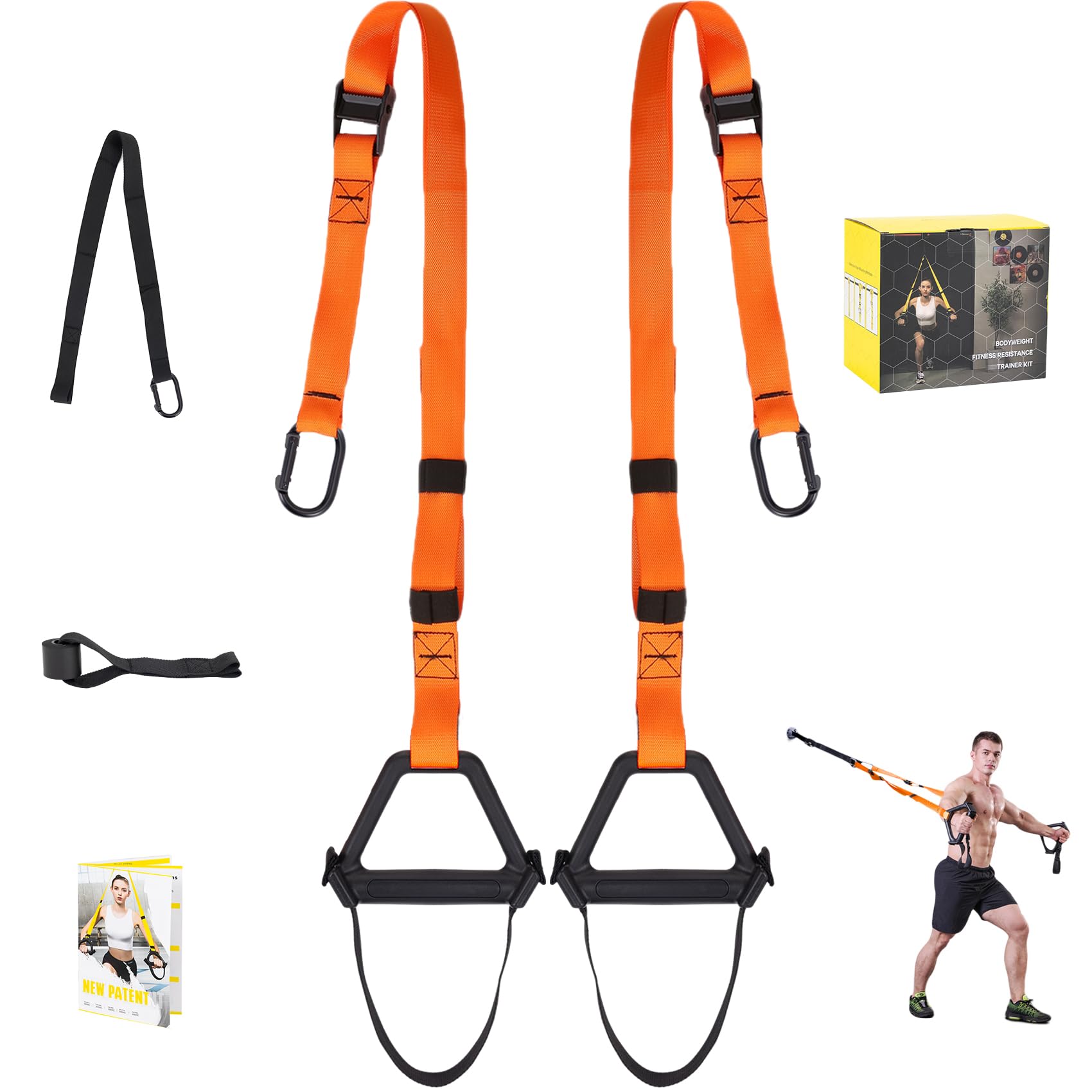 Moulyan Bodyweight Resistance Training Straps,Training straps Complete Home Gym Fitness Trainer kit