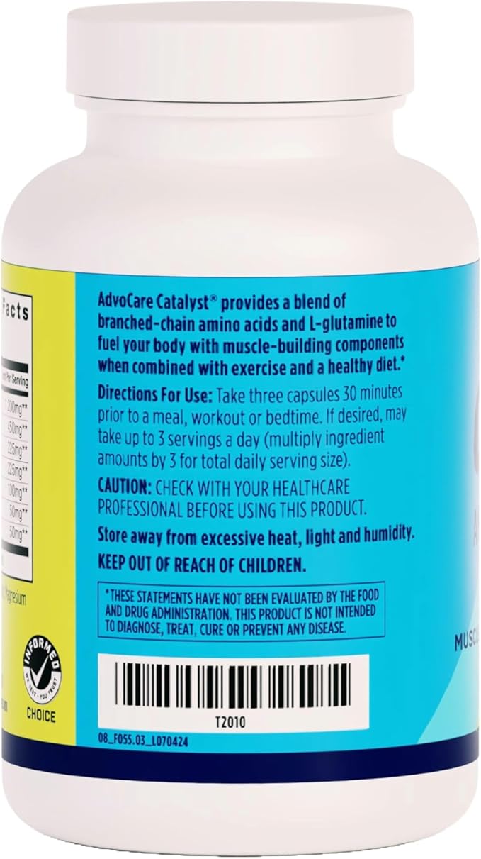 AdvoCare Catalyst Amino Acid Dietary Supplement - BCAA Supplement with L-Arginine & L-Glutamine - Supports Muscle Growth & Recovery* - 90 Capsules
