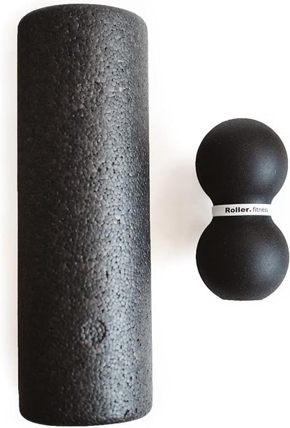Infinity Roller, Peanut Foam Roller, Large 8-Inch Double Massage Ball Exercise Roller (Black - Firm)