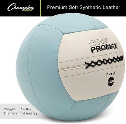 Champion Sports RPX16 Rhino Promax Slam Balls, 16 lb, Soft Shell with Non-Slip Grip, Medicine Wall Exercise Ball for Weightlifting, Plyometrics, Cross Training, & Home Gym Fitness