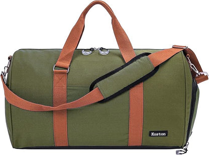Kuston Sports Gym Bag with Shoe Compartment&Wet Pocket,Travel Duffel bag,Weekend Bag,Workout Bag Suitable for Men and Women