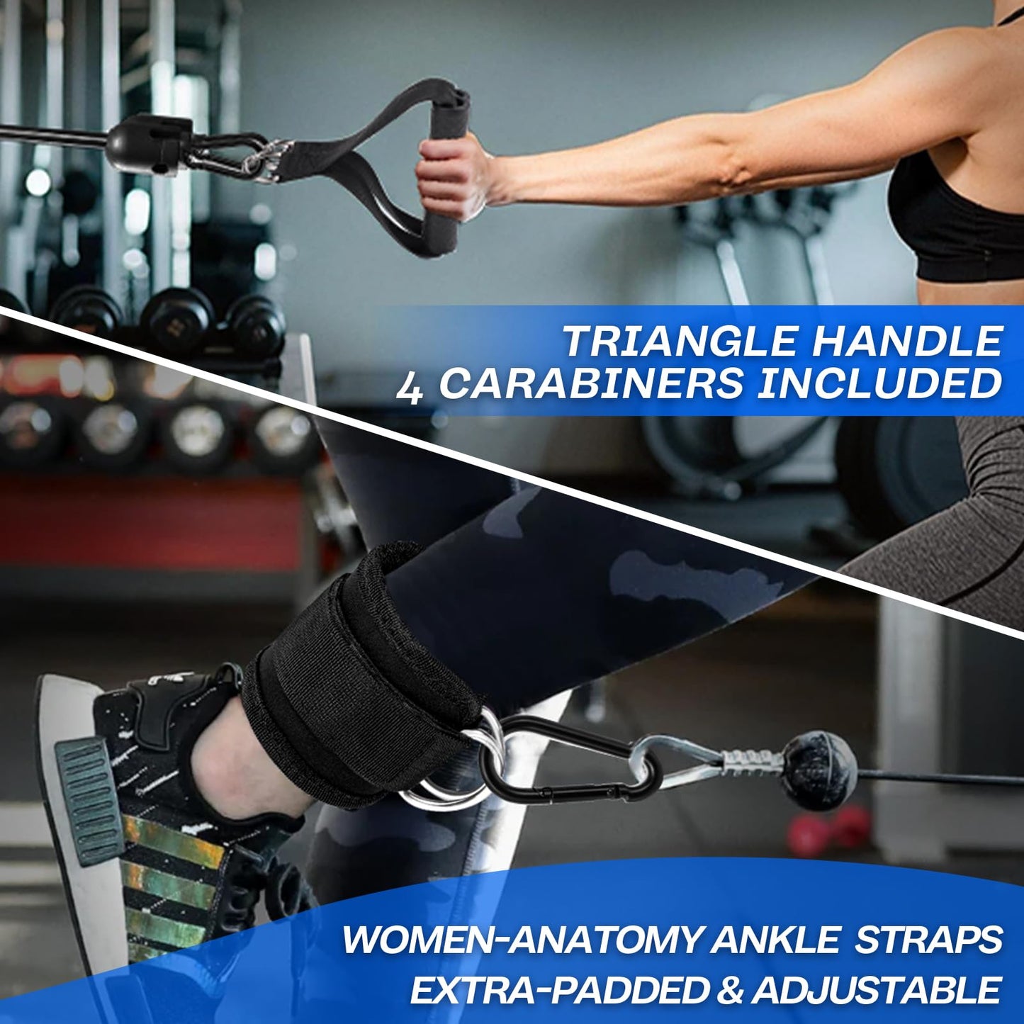 10-in-1 Cable Machine Attachments Set, LAT Pulldown Attachments Cable Accessories for Home Gym