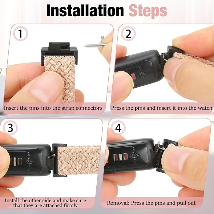 Elastic Braided Watch Band Compatible with Fitbit Inspire 3/Inspire 2/Inspire/Inspire HR/Fitbit ace 3/Ace 2, Adjustable Stretchy Strap Sport Nylon Loop Replacement Wristband for Fitbit Inspire