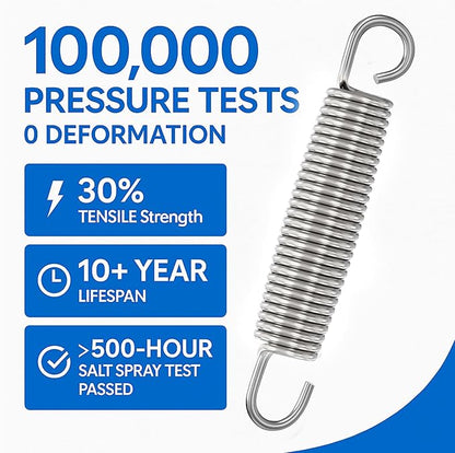 Trampoline Springs Heavy Duty Stainless Steel Replacement,16-Pack with T-Hook and Pulling Tool,5.5-7 Inch