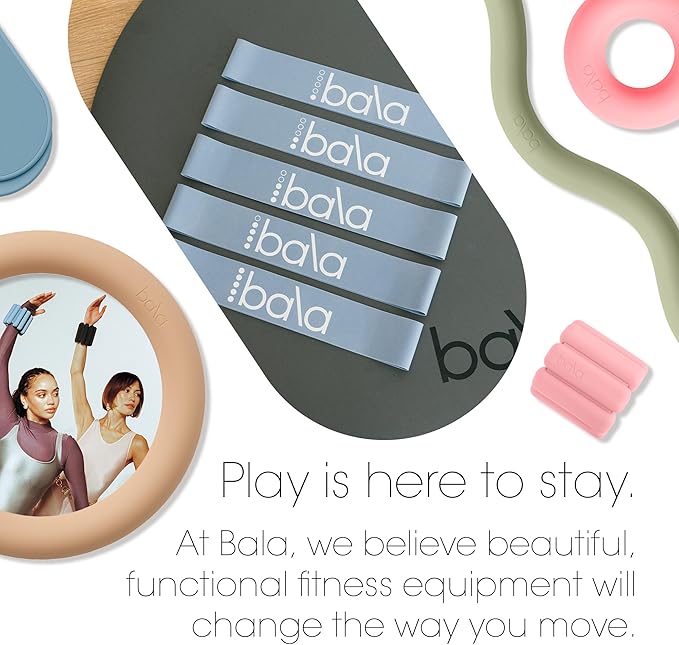 Bala Booty Bands Resistance Bands for Women & Men - Elastic Exercise Bands for Working Out - Wrist, Ankle, Legs & Booty Bands - Workout Resistance Bands for Yoga, Pilates, Strength Training