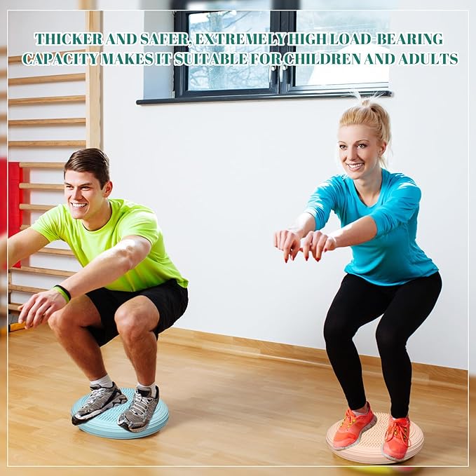 Libima 8 Pcs Wiggle Seat Inflated Wobble Cushion Sensory Seat Flexible Balance Board Balance Disc with Needle Pump for Men Women Physical Exercise Improving Posture Home Office