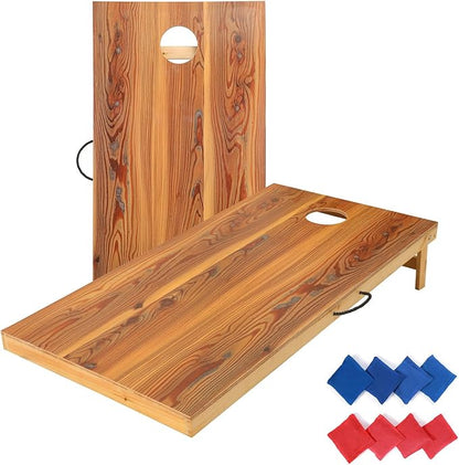 Solid Wood Premium Corn Hole Outdoor Game Set, 2 Regulation and Waterproof Cornhole Game Boards, with 8 Toss Bags, Perfect for Outdoor Indoor