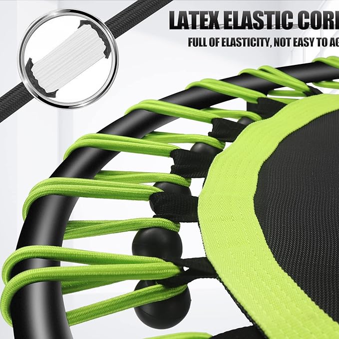 Newan 40"-48" Silent Mini Trampoline Fitness Trampoline Bungee Rebounder Jumping Cardio Trainer Workout for Adults-Max Limit 330lbs