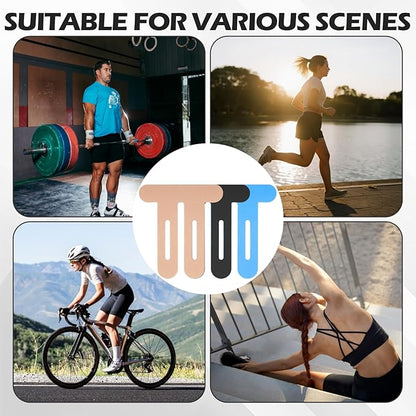 12 Pcs Precut Kinesiology Tape for Knees，Knee Tape for Knee Pain Relief Pre Cut，Waterproof, Breathable, Hypoallergenic Athletic Tape for Support and Protection (Blue)