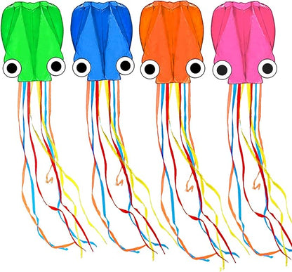 Octopus Kites for Kids & Adults Easy to Fly, 24”x 158” Large Soft Kite Kit for Boys and Girls, Single Line 3D Beach Kite Set for Teens,Perfect for Outdoor Activities
