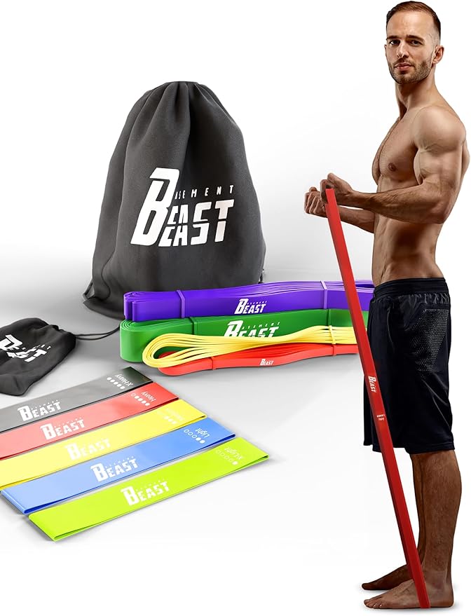 Basement Beast Resistance Bands for Working Out – Long Exercise Bands Resistance for Home Workouts, Physical Therapy & Strength Training