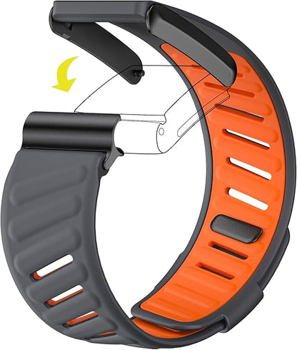 Comfort Durable Silicone Wristband Compatible with WHOOP 4.0 Band, Soft Silicone Sports Loop Strap for Men & Women, with U Shapped Connector