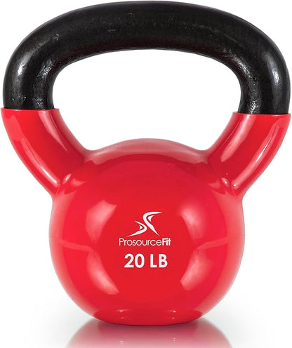 ProsourceFit Vinyl Coated Cast Iron Kettlebells for Full Body Fitness Workouts