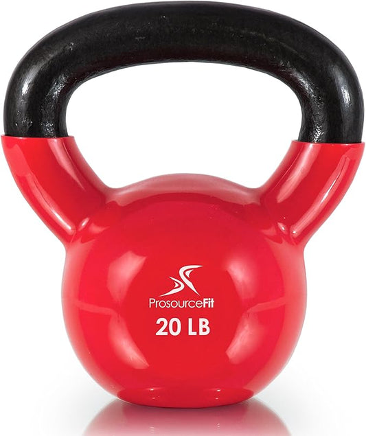 ProsourceFit Vinyl Coated Cast Iron Kettlebells for Full Body Fitness Workouts